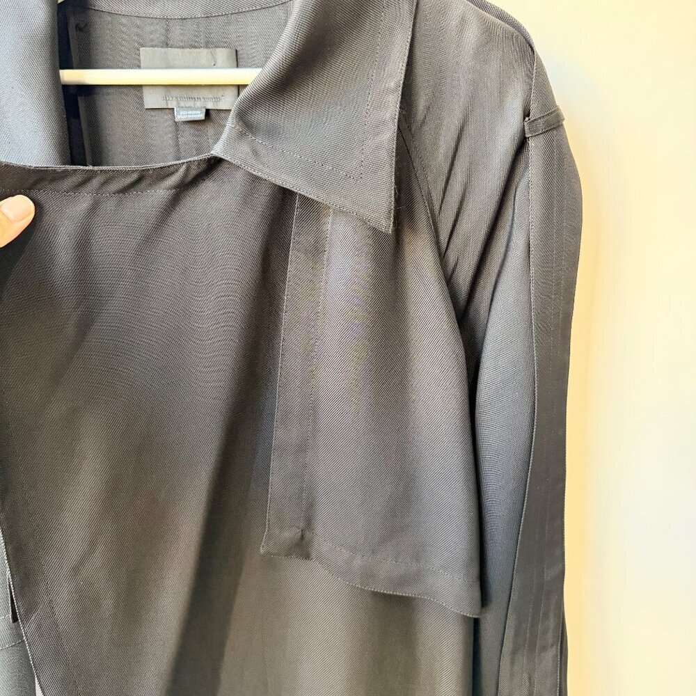 Alexander Wang Black Lightweight Belted soft oversized Trench Coat – Size M Q6 - Picture 7 of 13